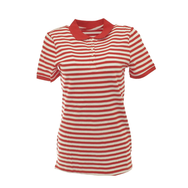 Cheer Damen Polo-Shirt kurzarm rot-weiß gestreift Gr. 36 89298700