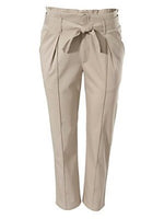 B.C. Damen Bundfaltenhose Capri 3/4 Hose Bindeband Falten Stretch