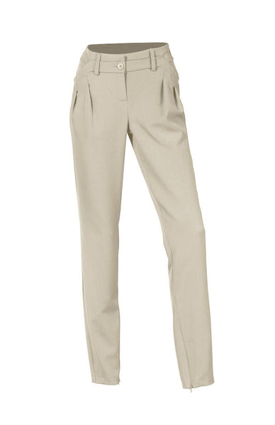 Patrizia Dini Damen Bundfaltenhose Bundfalten Hose Chinos Stretch sand 026002