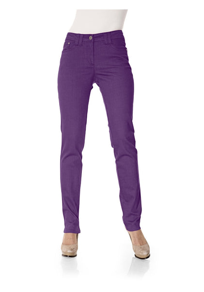 B.C. Damen Röhrenhose Hose Röhre Chino Jeans Stretch Skinny Denim lila 045693