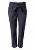 B.C. Damen Bundfaltenhose Capri 3/4 Hose Bindeband Falten Stretch