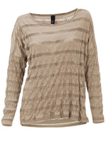 B.C. Damen Rundhalsshirt Shirt Langarm Pullover taupe 050405