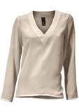 B.C. Damen Schlupfbluse Bluse Shirt langarm Tunika taupe 091359