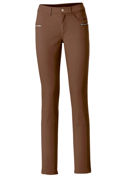 B.C. Damen Röhrenhose Hose Röhre Chino Stretch cognac Kurzgröße 18 110893