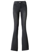 Patrizia Dini Flared Jeans Hose Bootcut Stretch Denim schwarz Kurzgröße 118188