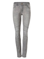 Y57 B.C. Damen Jeans Boyfriend 135163 Hose Karottenform Chino Stretch grau 34