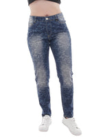 Heine Jeans Hose Blumen Muster blue denim 146124