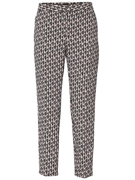 Patrizia Dini Damen Druckhose Hose Chino Stretch beige Gr. 36 189754