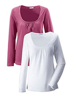 Cheer Damen T-Shirt Set Langarm Longshirt Shirt 215458