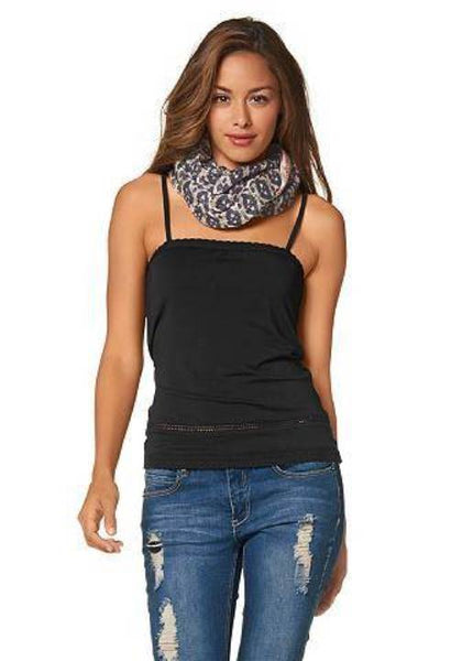 AJC Spaghettitop Spaghettiträger Trägertop Top Spitze Shirt schwarz 40 315421