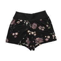 Neun 9 Monate Damen Umstandsshorts schwarz mit Blumenprint 32520819-36/38