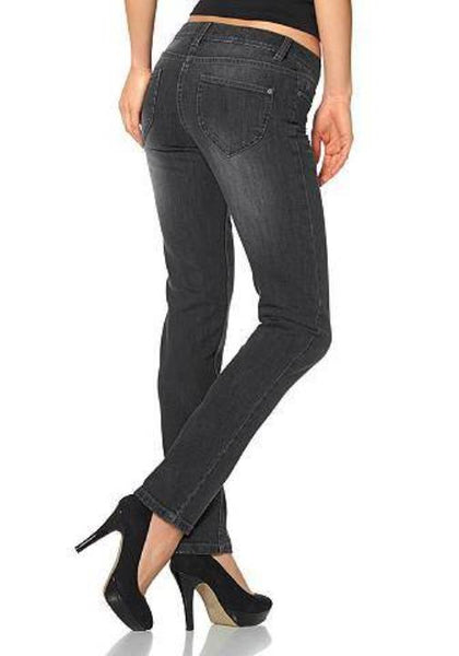 Arizona Damen Röhrenjeans Jeans Röhre Hose Chino Stretch Lycra grau Gr 38 338176