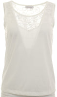 Aniston Damen Top Tank Spitze Tanktop Shirt Tunika Bluse cremeweiß Gr. 34 364632