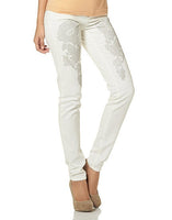 Chillytime Damen Hose Röhrenhose Röhre Jeans Chino Stretch weiß 232002 425536