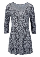 Boysens Longshirt Allover-Print Shirt 3/4 Arm Tunika grau anthrazit 36 469730