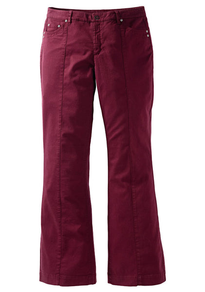 Sheego Damen Hose Chino Jeans Stretch bordeaux Gr. 24 475118