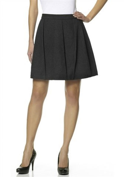 Gold Cut Faltenrock Minirock Rock Mini Skirt Wolle warm weich anthrazit 501469