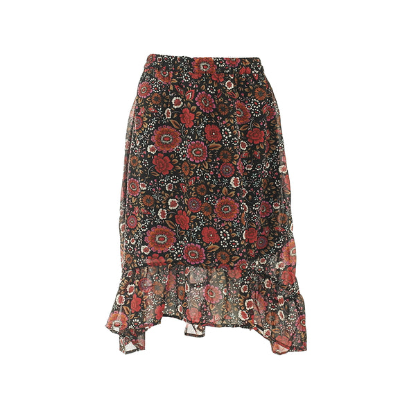 Aniston Damen Rock Volant schwarz Blumen Gr. 40 52291830