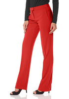 Laura Scott Damen Bügelfaltenhose Hose Chino Falten Stretch rot 569443