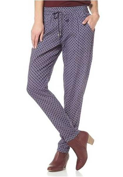 AJC Damen Haremshose Harem Hose Krawatten-Muster blau Gr. 42 586612