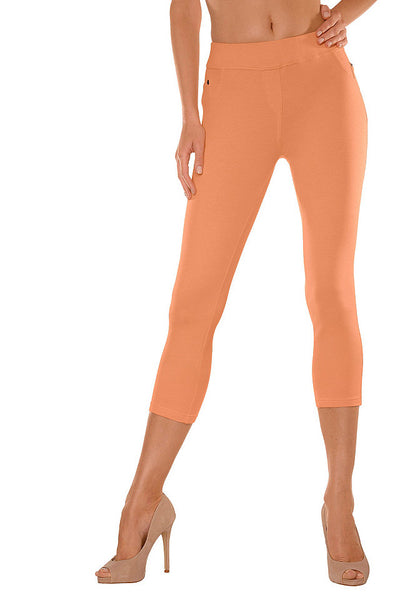 Buffalo Damen Leggings Capri 3/4 Jeggings Hose Leggins apricot Gr. 32 34 599701