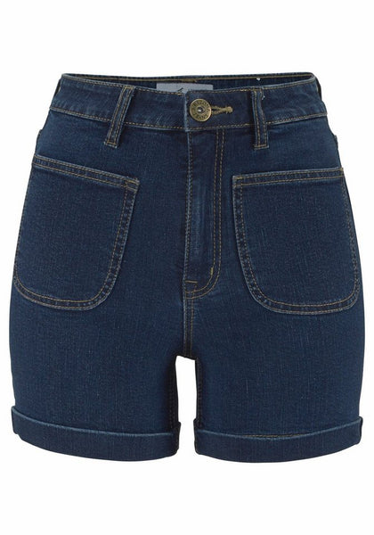 Arizona Damen Jeans Shorts hoher Bund kurze Hose Bermuda Denim Stretch 631034