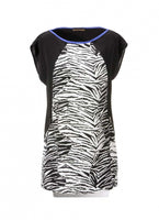 Tamaris Damen Longbluse Tunika Bluse Shirt Zebra-Print Top Polyester 637140