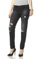 Laura Scott Damen Jeans Hose Destroyed Denim schwarz Gr. 38 664484