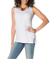 Boysens Damen Top Tank mit Spitze Tanktop Shirt ärmellos weiss 732527