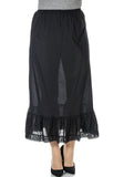 Sheego Damen Unterrock Spitze Rock Volant Rüsche Skirt schwarz 760991