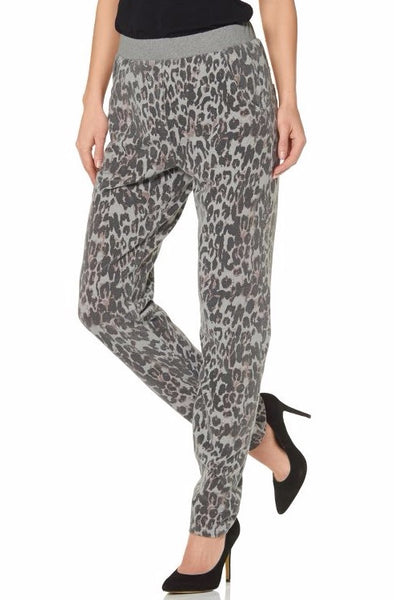 Y70 Laura Scott Damen Hose 773115 Stretch Leopard Chino Gr. 32 grau melange