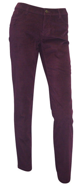 AJC Damen Samthose Hose Röhre Stretch bordeaux Kurzgröße 20 785036