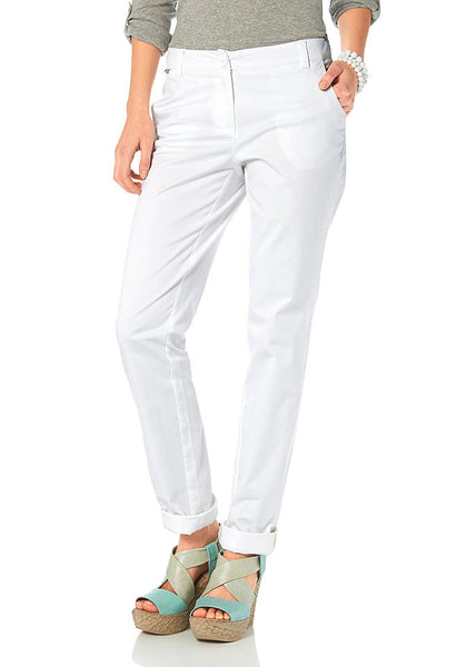 FLG Damen Chinohose Hose Chino Stretch weiss Langgröße 76 832933