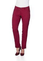 Sheego Damen Chinohose Hose Chino Jeans Stretch Langgröße weinrot 862106