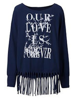 Rainbow T-Shirt Pullover Oversize Fransen Langarm 903919