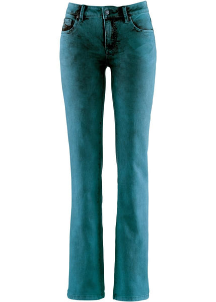 John Baner Damen Stretch-Jeans Skinny Hose Chino petrol Gr. 38 905434 905266