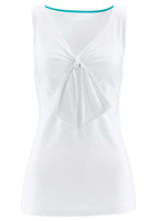 BPC Damen Top Longtop Knoten Shirt ärmellos Bluse Tunika weiss Gr. 44 905468