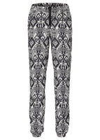 Rainbow Damen Hose Chino bedruckt Zipper schwarz weiss Gr. 36 906971