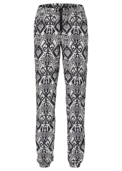 Rainbow Damen Hose Chino bedruckt Zipper schwarz weiss Gr. 36 906971