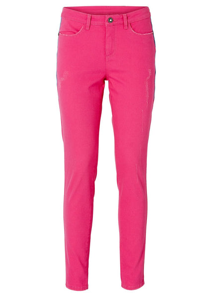 Bodyflirt Damen Jeans Hose Chino Stretch Röhre Skinny dunkelpink 914500