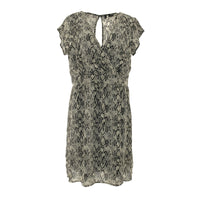 Bodyflirt  Damenkleid mit Wickeloptik kurzarm grau gemustert Gr. 46 921423