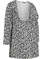 BPC Umstandsshirt Stillshirt 3/4 Arm Blumen Muster schwarz 923116