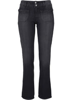 John Baner Damen Stretch Jeans Hose Jeanshose Chino Straight schwarz 944381