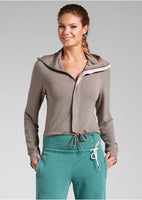 BPC Damen Shirtjacke Sweatjacke Jacke Shirt taupe Gr. 44/46 952104