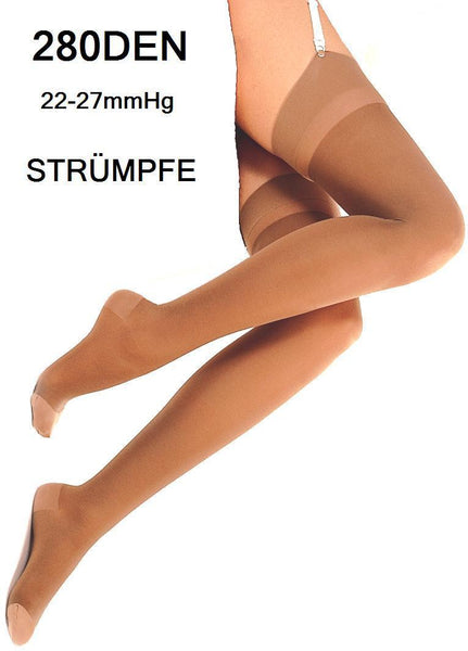 Stützstrümpfe Straps-Strümpfe Kompressionsstrümpfe Stocking 280DEN 22-27mmHg