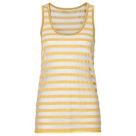 Rainbow Top Tank Tanktop Shirt ärmellos Streifen Häkel Loch gold 36/38 962471