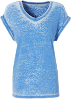 Rainbow Damen Shirt Top Tank Tanktop T-Shirt Kurzarm V-Ausschnitt blau 971769