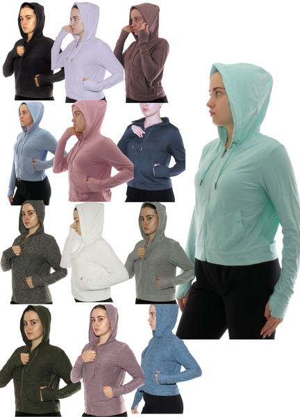 Sport Sweatshirt Jacke Kapuze Reißverschluss Daumenschlaufe YCA17791