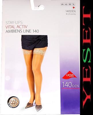 Kompressionsstrümpfe Stützstrümpfe Strümpfe Halterlos 140den AG 1 schwarz