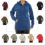 Damen Hoodie warm Fleece Kapuze Reißverschluss Zip Oversize 7177